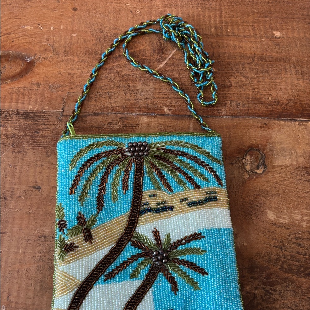 2 pieces / Crystal Drop Earrings and Hand Bag